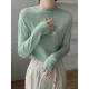 Simple Long Sleeves Skinny Solid Color High-Neck Pullovers Simple Long Sleeves Skinny Solid Color High-Neck Pullovers