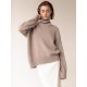 Casual Long Sleeves Loose Solid Color High-Neck Sweater Tops Casual Long Sleeves Loose Solid Color High-Neck Sweater Tops