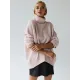 Casual Long Sleeves Loose Solid Color High-Neck Sweater Tops Casual Long Sleeves Loose Solid Color High-Neck Sweater Tops