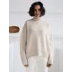 Casual Long Sleeves Loose Solid Color High-Neck Sweater Tops Casual Long Sleeves Loose Solid Color High-Neck Sweater Tops