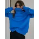 Casual Long Sleeves Loose Solid Color High-Neck Sweater Tops Casual Long Sleeves Loose Solid Color High-Neck Sweater Tops