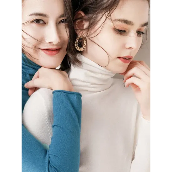 Casual Skinny Long Sleeves Solid Color Heaps Collar Sweater Tops Pullovers Casual Skinny Long Sleeves Solid Color Heaps Collar Sweater Tops Pullovers