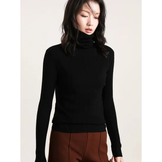 Casual Skinny Long Sleeves Solid Color Heaps Collar Sweater Tops Pullovers Casual Skinny Long Sleeves Solid Color Heaps Collar Sweater Tops Pullovers
