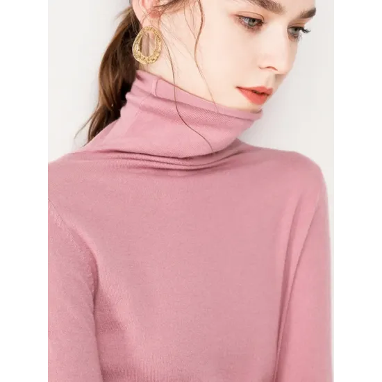 Casual Skinny Long Sleeves Solid Color Heaps Collar Sweater Tops Pullovers Casual Skinny Long Sleeves Solid Color Heaps Collar Sweater Tops Pullovers