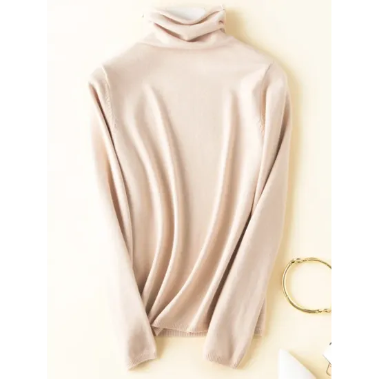 Casual Skinny Long Sleeves Solid Color Heaps Collar Sweater Tops Pullovers Casual Skinny Long Sleeves Solid Color Heaps Collar Sweater Tops Pullovers