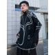 Casual Loose Long Sleeves Contrast Color Jacquard High-Neck Sweater Tops Casual Loose Long Sleeves Contrast Color Jacquard High-Neck Sweater Tops