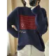 Casual Loose Long Sleeves Striped Round-Neck Sweater Tops Casual Loose Long Sleeves Striped Round-Neck Sweater Tops