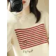 Casual Loose Long Sleeves Striped Round-Neck Sweater Tops Casual Loose Long Sleeves Striped Round-Neck Sweater Tops