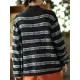 Artistic Retro Loose Long Sleeves Jacquard Round-Neck Sweater Tops Artistic Retro Loose Long Sleeves Jacquard Round-Neck Sweater Tops