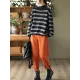 Artistic Retro Loose Long Sleeves Jacquard Round-Neck Sweater Tops Artistic Retro Loose Long Sleeves Jacquard Round-Neck Sweater Tops