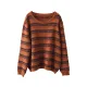 Artistic Retro Loose Long Sleeves Jacquard Round-Neck Sweater Tops Artistic Retro Loose Long Sleeves Jacquard Round-Neck Sweater Tops