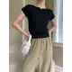 Stylish Loose Solid Color Boat Neck Knitwear Pullovers Tops Stylish Loose Solid Color Boat Neck Knitwear Pullovers Tops