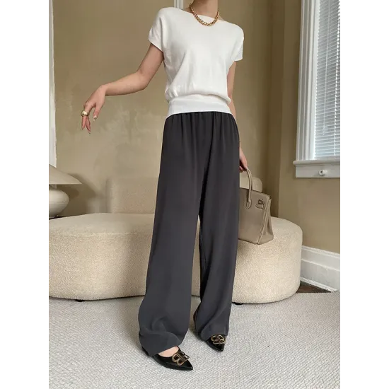 Stylish Loose Solid Color Boat Neck Knitwear Pullovers Tops Stylish Loose Solid Color Boat Neck Knitwear Pullovers Tops