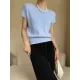 Stylish Loose Solid Color Boat Neck Knitwear Pullovers Tops Stylish Loose Solid Color Boat Neck Knitwear Pullovers Tops