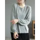 See-Through Solid Color Long Sleeves Loose Round-Neck Sweater Tops See-Through Solid Color Long Sleeves Loose Round-Neck Sweater Tops