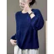 See-Through Solid Color Long Sleeves Loose Round-Neck Sweater Tops See-Through Solid Color Long Sleeves Loose Round-Neck Sweater Tops