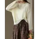 See-Through Solid Color Long Sleeves Loose Round-Neck Sweater Tops See-Through Solid Color Long Sleeves Loose Round-Neck Sweater Tops