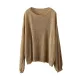 See-Through Solid Color Long Sleeves Loose Round-Neck Sweater Tops See-Through Solid Color Long Sleeves Loose Round-Neck Sweater Tops