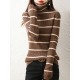 Urban Skinny Striped High-Neck Sweater Tops Urban Skinny Striped High-Neck Sweater Tops