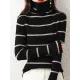 Urban Skinny Striped High-Neck Sweater Tops Urban Skinny Striped High-Neck Sweater Tops