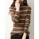 Urban Skinny Striped High-Neck Sweater Tops Urban Skinny Striped High-Neck Sweater Tops