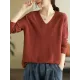 Solid Color Long Sleeves Loose V-Neck Sweater Tops Solid Color Long Sleeves Loose V-Neck Sweater Tops