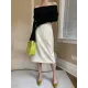 Falbala Solid Color Long Sleeves Skinny Off-the-shoulder Sweater Tops Falbala Solid Color Long Sleeves Skinny Off-the-shoulder Sweater Tops