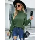 Loose Long Sleeves Solid Color High-Neck Sweater Tops Loose Long Sleeves Solid Color High-Neck Sweater Tops