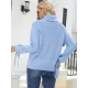 Loose Long Sleeves Solid Color High-Neck Sweater Tops Loose Long Sleeves Solid Color High-Neck Sweater Tops