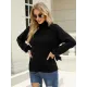 Loose Long Sleeves Solid Color High-Neck Sweater Tops Loose Long Sleeves Solid Color High-Neck Sweater Tops