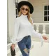 Loose Long Sleeves Solid Color High-Neck Sweater Tops Loose Long Sleeves Solid Color High-Neck Sweater Tops