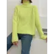 Casual Long Sleeves Loose Solid Color High-Neck Sweater Tops Casual Long Sleeves Loose Solid Color High-Neck Sweater Tops
