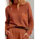 Pockets Solid Color Long Sleeves Loose Round-Neck Sweater Tops Pullovers Knitwear Pockets Solid Color Long Sleeves Loose Round-Neck Sweater Tops Pullovers Knitwear