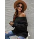 Vintage Long Sleeves Loose Solid Color Off-The-Shoulder Sweater Tops Vintage Long Sleeves Loose Solid Color Off-The-Shoulder Sweater Tops