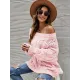 Vintage Long Sleeves Loose Solid Color Off-The-Shoulder Sweater Tops Vintage Long Sleeves Loose Solid Color Off-The-Shoulder Sweater Tops