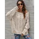 Vintage Long Sleeves Loose Solid Color Off-The-Shoulder Sweater Tops Vintage Long Sleeves Loose Solid Color Off-The-Shoulder Sweater Tops