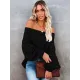 Vintage Long Sleeves Loose Solid Color Off-The-Shoulder Sweater Tops Vintage Long Sleeves Loose Solid Color Off-The-Shoulder Sweater Tops