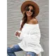 Vintage Long Sleeves Loose Solid Color Off-The-Shoulder Sweater Tops Vintage Long Sleeves Loose Solid Color Off-The-Shoulder Sweater Tops
