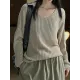 Solid Color Long Sleeves Loose V-Neck Sweater Tops Pullovers Solid Color Long Sleeves Loose V-Neck Sweater Tops Pullovers