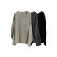 Solid Color Long Sleeves Loose V-Neck Sweater Tops Pullovers Solid Color Long Sleeves Loose V-Neck Sweater Tops Pullovers