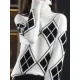 Casual Long Sleeves Loose Plaid High-Neck Sweater Tops Casual Long Sleeves Loose Plaid High-Neck Sweater Tops