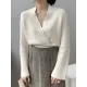 Asymmetric Solid Color Long Sleeves V-Neck Sweater Pullovers Knitwear Asymmetric Solid Color Long Sleeves V-Neck Sweater Pullovers Knitwear
