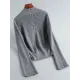 Asymmetric Solid Color Long Sleeves V-Neck Sweater Pullovers Knitwear Asymmetric Solid Color Long Sleeves V-Neck Sweater Pullovers Knitwear