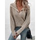 Casual Loose Long Sleeves Solid Color Lapel Collar Sweater Tops Casual Loose Long Sleeves Solid Color Lapel Collar Sweater Tops