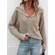 Casual Loose Long Sleeves Solid Color Lapel Collar Sweater Tops Casual Loose Long Sleeves Solid Color Lapel Collar Sweater Tops