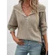 Casual Loose Long Sleeves Solid Color Lapel Collar Sweater Tops Casual Loose Long Sleeves Solid Color Lapel Collar Sweater Tops
