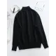 Stylish Long Sleeves Loose Solid Color High-Neck Sweater Tops