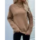 Stylish Long Sleeves Loose Solid Color High-Neck Sweater Tops