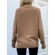 Stylish Long Sleeves Loose Solid Color High-Neck Sweater Tops