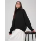Casual Long Sleeves Loose Solid Color High-Neck Sweater Tops Casual Long Sleeves Loose Solid Color High-Neck Sweater Tops